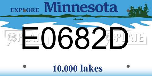 E0682D Minnesota License Plate