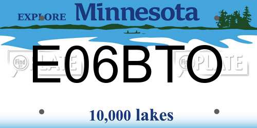E06BTO Minnesota License Plate