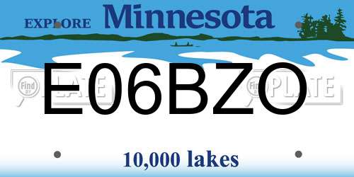 E06BZO Minnesota License Plate
