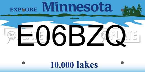 E06BZQ Minnesota License Plate