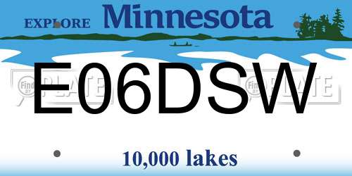 E06DSW Minnesota License Plate