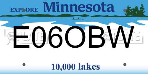 E06OBW Minnesota License Plate