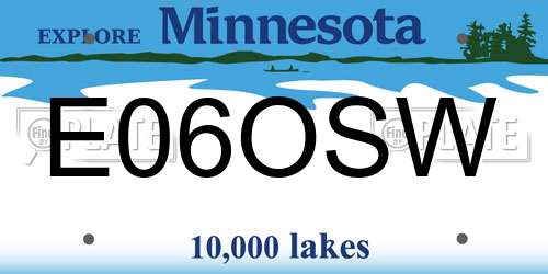 E06OSW Minnesota License Plate