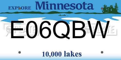 E06QBW Minnesota License Plate