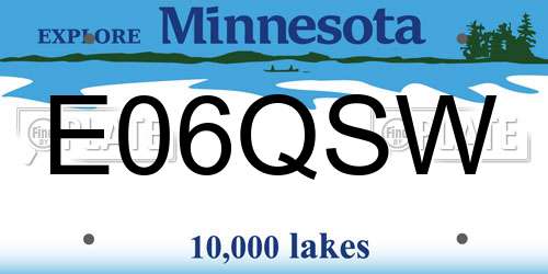 E06QSW Minnesota License Plate