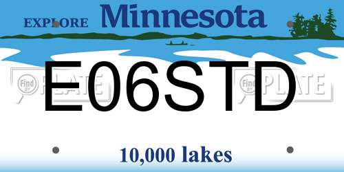 E06STD Minnesota License Plate