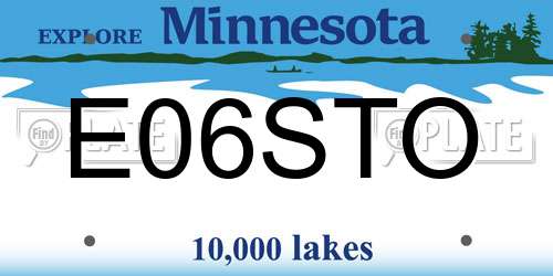 E06STO Minnesota License Plate