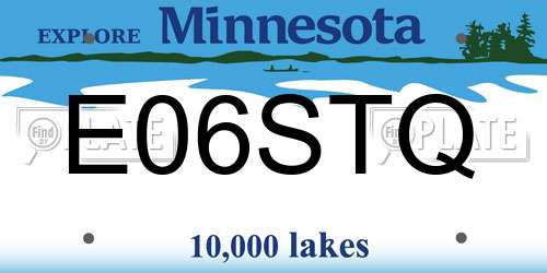 E06STQ Minnesota License Plate