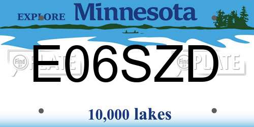 E06SZD Minnesota License Plate