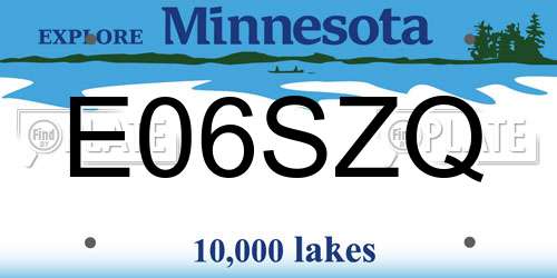 E06SZQ Minnesota License Plate