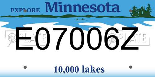 E07006Z Minnesota License Plate