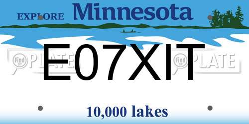 E07XIT Minnesota License Plate