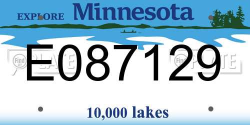 E087129 Minnesota License Plate