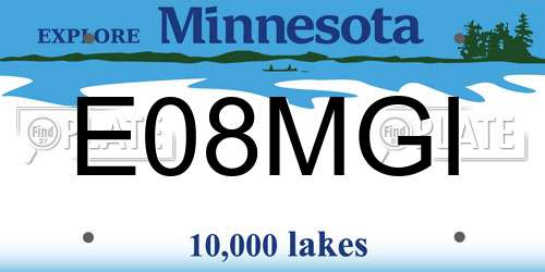 E08MGI Minnesota License Plate