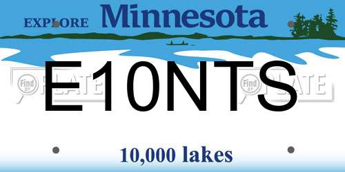 E10NTS Minnesota License Plate