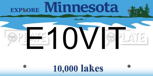 E10VIT Minnesota License Plate