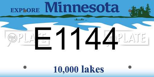 E1144 Minnesota License Plate