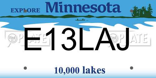 E13LAJ Minnesota License Plate