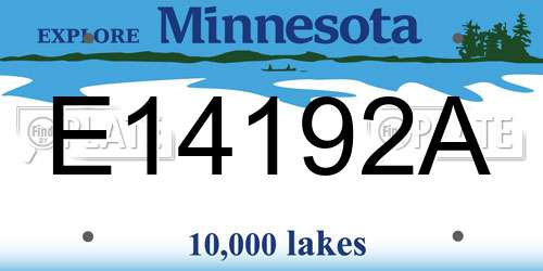 E14192A Minnesota License Plate