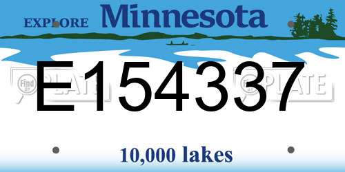E154337 Minnesota License Plate