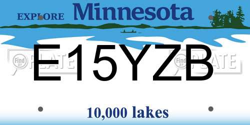 E15YZB Minnesota License Plate