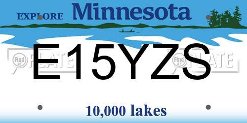 E15YZS Minnesota License Plate