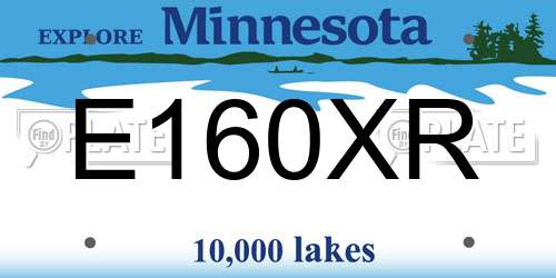 E160XR Minnesota License Plate