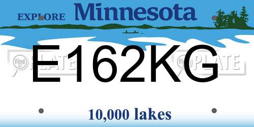 E162KG Minnesota License Plate
