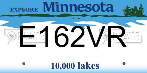 E162VR Minnesota License Plate