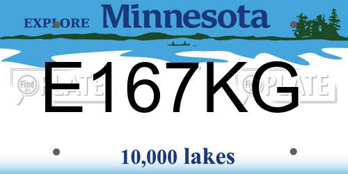 E167KG Minnesota License Plate