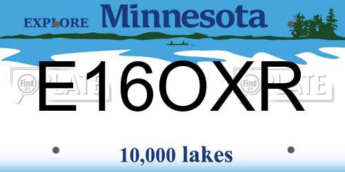 E16OXR Minnesota License Plate