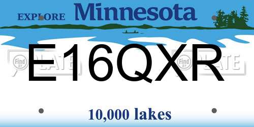 E16QXR Minnesota License Plate