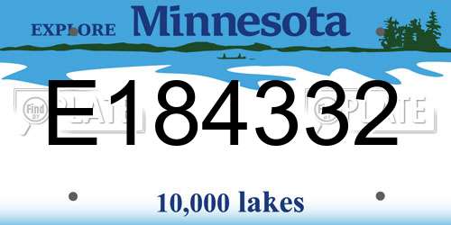 E184332 Minnesota License Plate