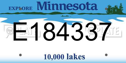 E184337 Minnesota License Plate