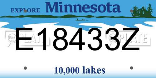 E18433Z Minnesota License Plate