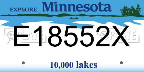 E18552X Minnesota License Plate