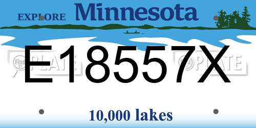 E18557X Minnesota License Plate