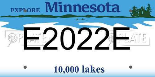 E2022E Minnesota License Plate