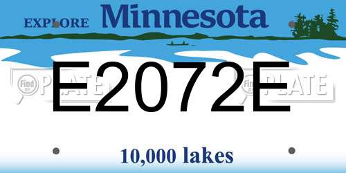 E2072E Minnesota License Plate