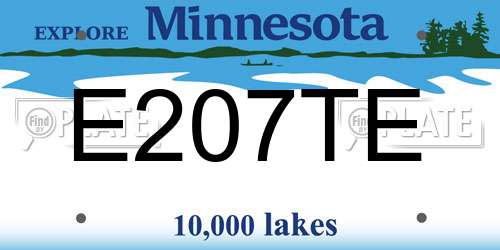 E207TE Minnesota License Plate