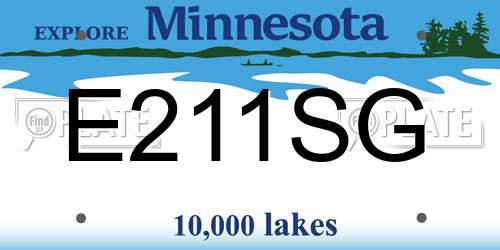 E211SG Minnesota License Plate