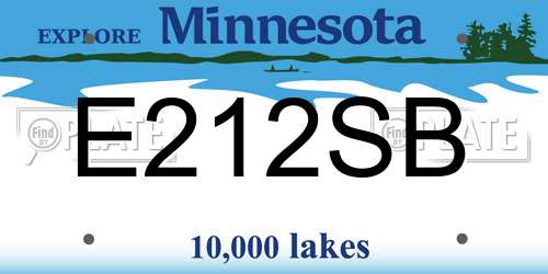 E212SB Minnesota License Plate