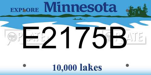 E2175B Minnesota License Plate