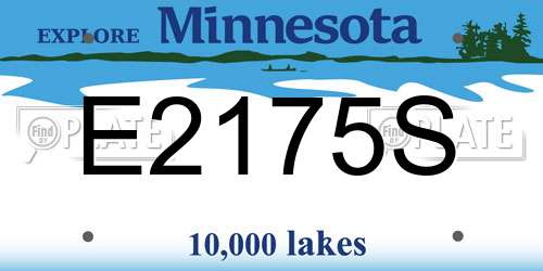 E2175S Minnesota License Plate
