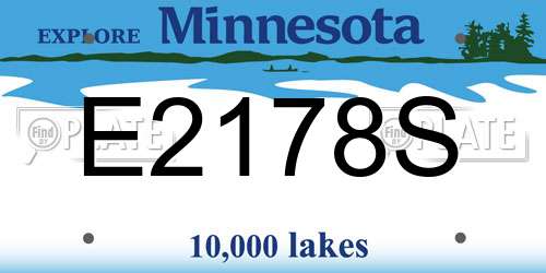 E2178S Minnesota License Plate