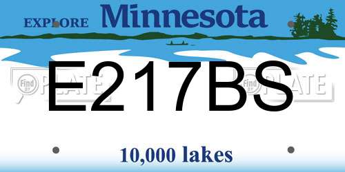 E217BS Minnesota License Plate