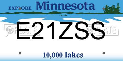 E21ZSS Minnesota License Plate