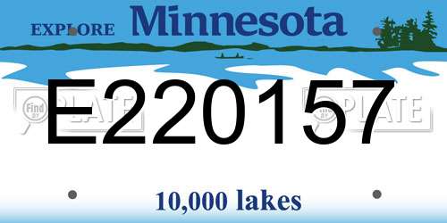 E220157 Minnesota License Plate