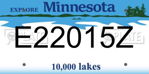 E22015Z Minnesota License Plate