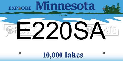 E220SA Minnesota License Plate